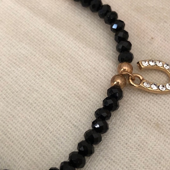 Faceted black Swarovski crystal Good Luck Charm Bracelet Hamsa Evil Eye - Picture 14 of 16